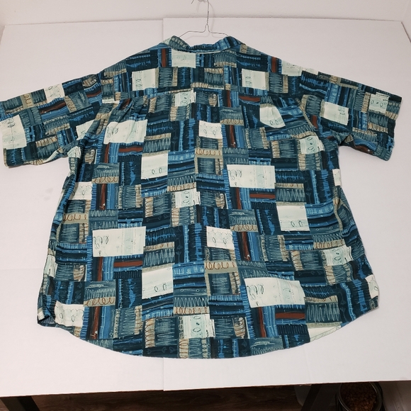 Roundtree & Yorke short sleeve button up Hawaiian camp shirt Mens XL multicolors - Picture 3 of 5